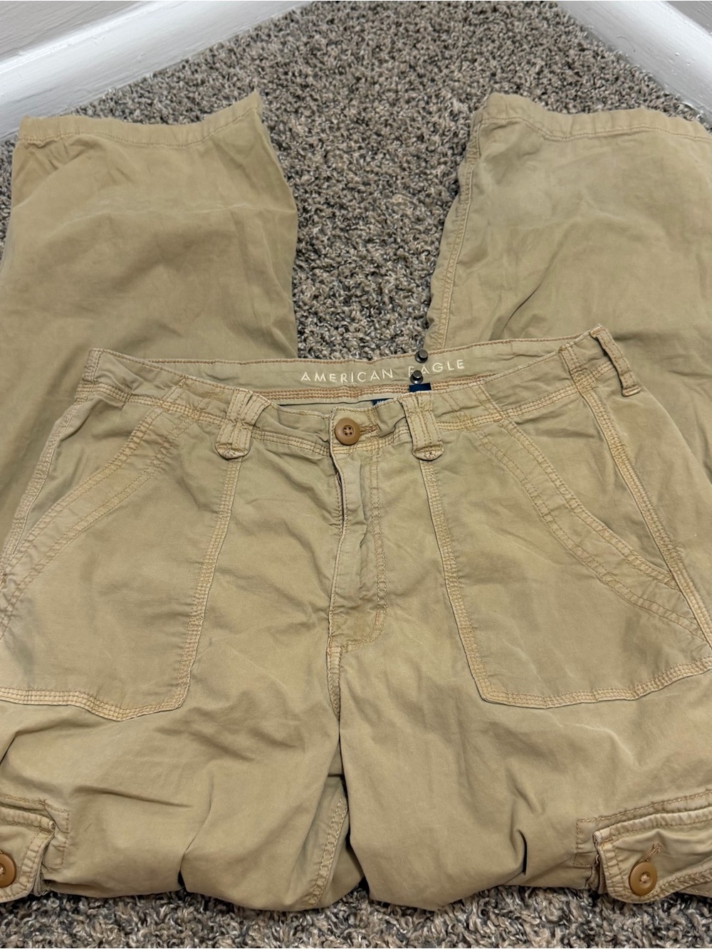 American Eagle Khaki Cargo Pants